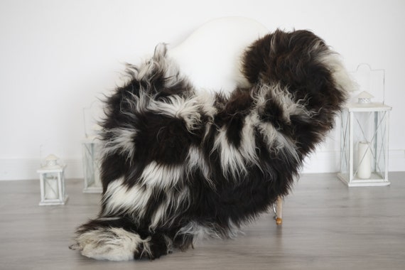 Real Sheepskin Rug Shaggy Rug Chair Cover Sheepskin Throw Sheep Skin Brown White Sheepskin Home Decor Rugs #6her46