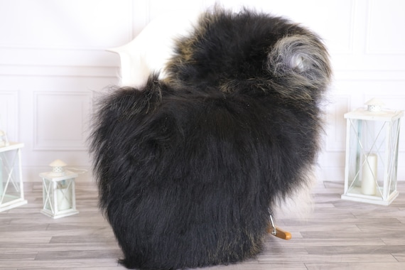 Icelandic Sheepskin | Real Sheepskin Rug | Super Large Sheepskin Rug Gray Black Gold | Fur Rug | Homedecor #KOWISL3