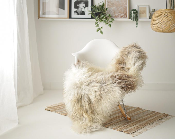 Real Sheepskin Rug Shaggy Rug Chair Cover Scandinavian Home Sheepskin Throw Sheep Skin Ivory Brown Sheepskin Home Decor Rugs #Mher152