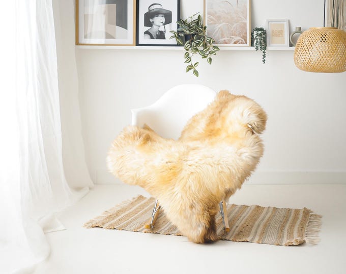 Real Sheepskin Rug Shaggy Rug Chair Cover Scandinavian Home Sheepskin Throw Sheep Skin Ivory Brown Sheepskin Home Decor Rugs #Mher194