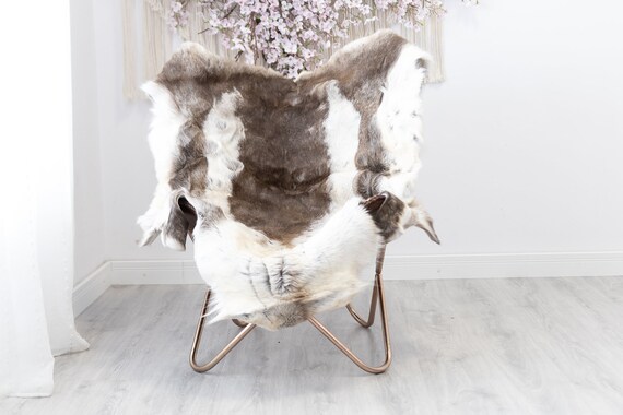 Reindeer Hide | Reindeer Rug | Reindeer Skin | Throw XXL EXTRA LARGE - Scandinavian Style Christmas Decor Brown White Hide #Reindeer46