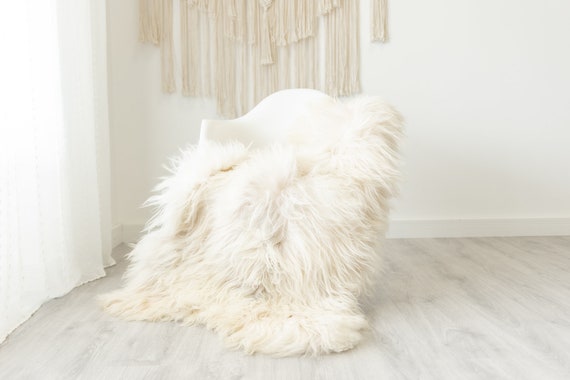 Real Icelandic Sheepskin Rug Scandinavian Home Decor Sofa Sheepskin throw Chair Cover Natural Sheep Skin Rugs Beige Ivory #Iceland488