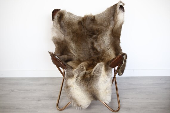 Reindeer Hide | Reindeer Rug | Reindeer Skin | Throw XXL EXTRA LARGE - Scandinavian Style Christmas Decor Brown Hide #Ire14