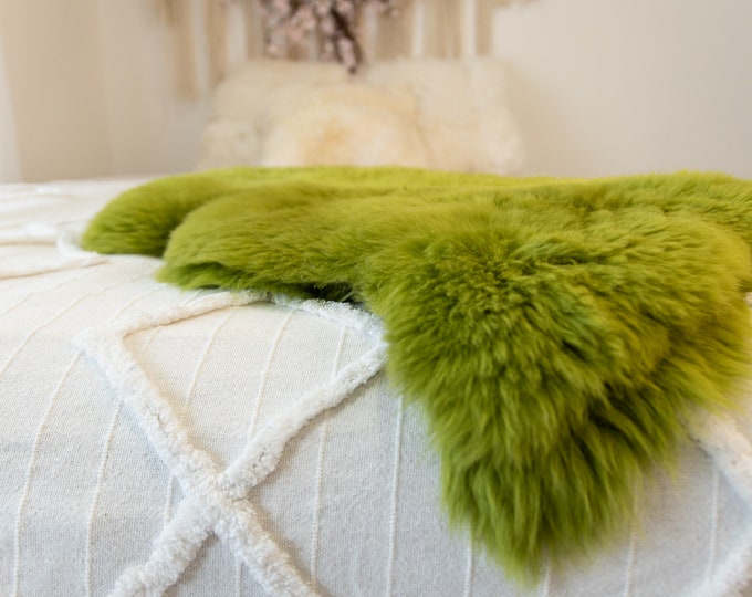 Genuine Natural Green Sheepskin Rug Sheepskin Throw Scandinavian Style | Scandinavian Rug | Sheep Skin -  WHOLESALE PACK 10 PIECES