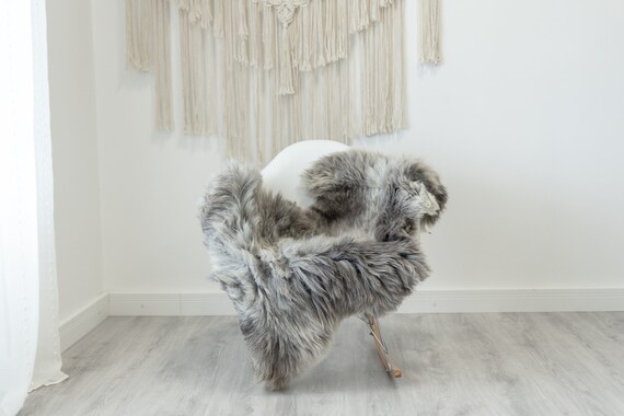 Real Sheepskin Rug Shaggy Rug Chair Cover Scandinavian Home Sheepskin Throw Sheep Skin White Gray Sheepskin Home Decor Rugs #Gut57
