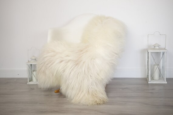 Real Icelandic Sheepskin Rug Scandinavian Decor Sofa Sheepskin throw Chair Cover Natural Sheep Skin Rugs Ivory Blanket Fur Rug #5is10