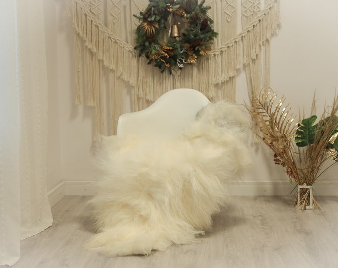 Real Icelandic Sheepskin Rug Scandinavian Decor Sofa Sheepskin throw Chair Cover Natural Sheep Skin Rugs Black White #Iceland92