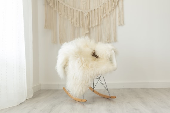 Real Icelandic Sheepskin Rug Scandinavian Decor Sofa Sheepskin throw Chair Cover Natural Sheep Skin Rugs Brown Ivory #Iceland379
