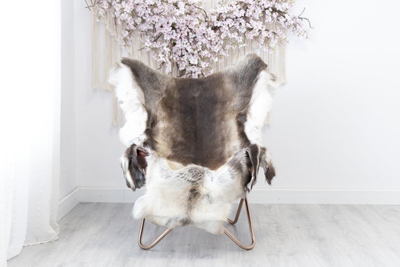 Reindeer Hide | Reindeer Rug | Reindeer Skin | Throw XXL EXTRA LARGE - Scandinavian Style Christmas Decor Brown White Hide #Reindeer34