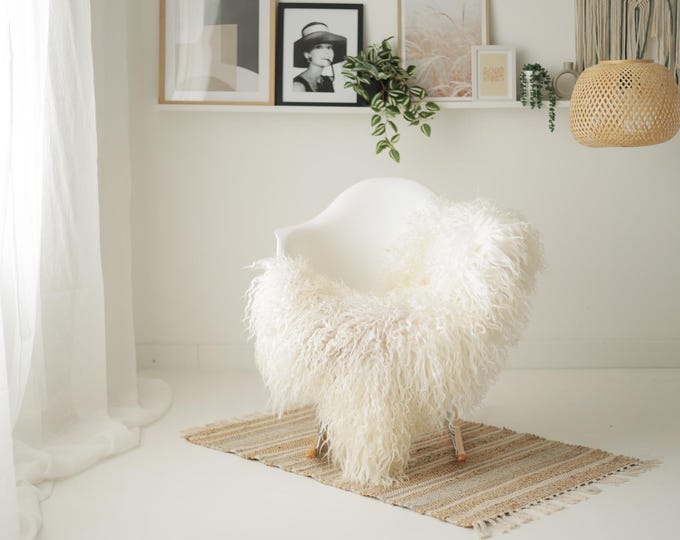 Real Icelandic Sheepskin Rug Scandinavian Decor Sofa Sheepskin throw Chair Cover Natural Sheep Skin Rugs Ivory #Iceland1682