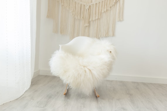 Real Icelandic Sheepskin Rug Scandinavian Decor Sofa Sheepskin throw Chair Cover Natural Sheep Skin Rugs White Gray #Iceland374