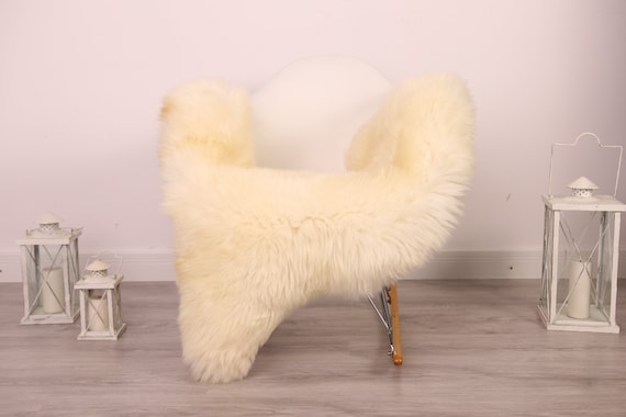 Real Sheepskin Rug Shaggy Rug Chair Cover Sheepskin Throw Sheep Skin White Sheepskin Home Decor Rugs #8her17