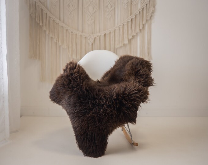 Real Sheepskin Rug Shaggy Rug Chair Cover Scandinavian Home Sheepskin Throw Sheep Skin Brown Sheepskin Home Decor Rugs #herdwik554