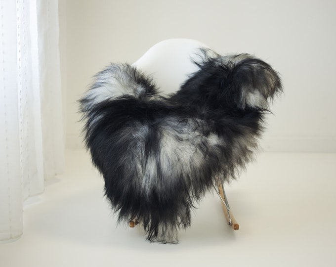 Real Icelandic Sheepskin Rug Scandinavian Home Decor Sofa Sheepskin throw Chair Cover Natural Sheep Skin Rugs Gray Black #Iceland1401