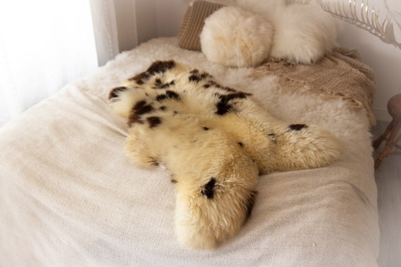 Real Sheepskin Rug Shaggy Rug Chair Cover Sheepskin Throw Sheep Skin Ivory Brown Sheepskin Home Decor Rugs #KWAHER1