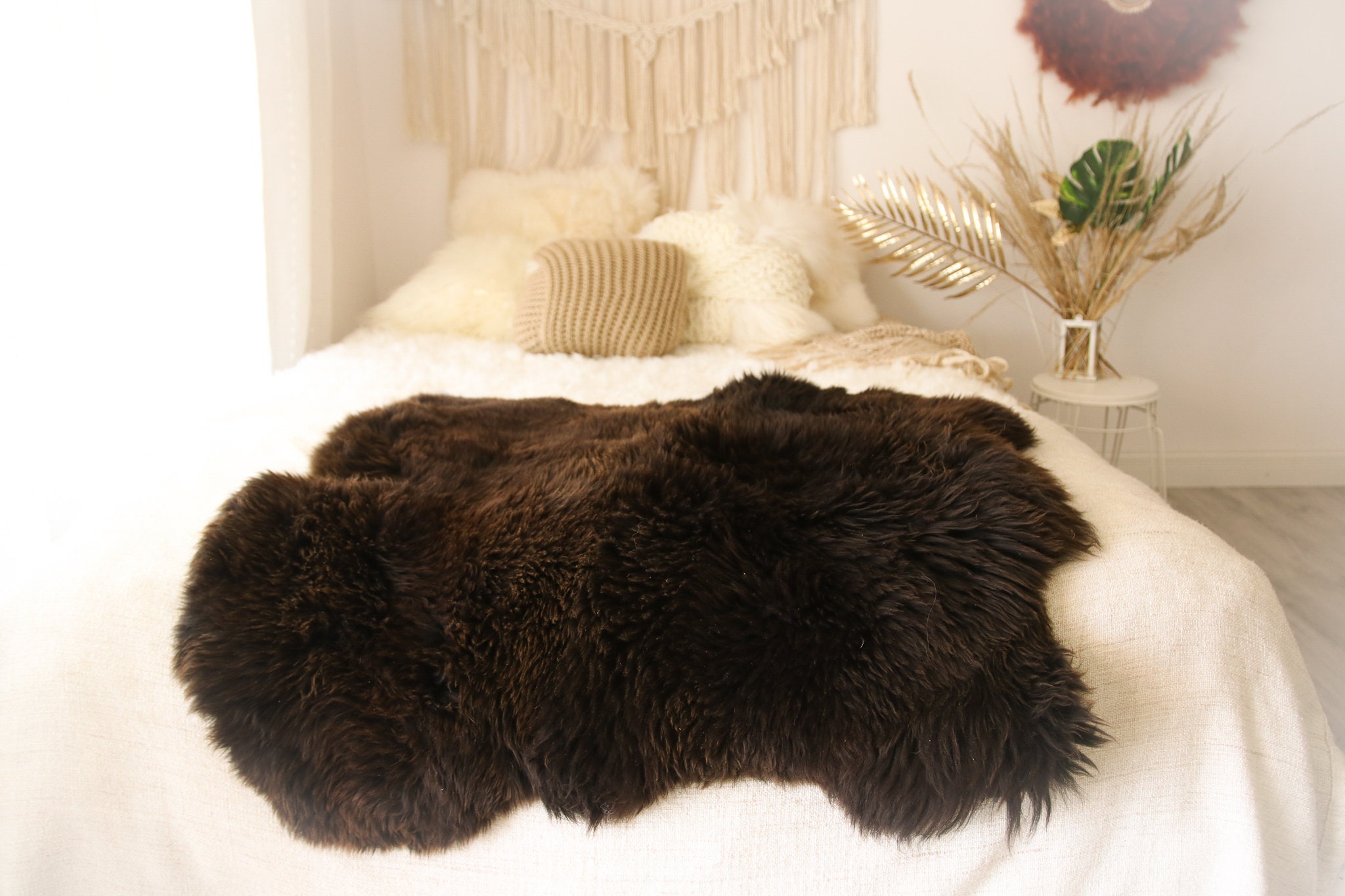 ON SALE Double Sheepskin Rug Shaggy Rug Chair Cover Area Rug
