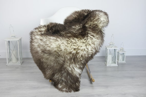 Real Sheepskin Rug Shaggy Rug Chair Cover Sheepskin Throw Sheep Skin Brown Sheepskin Home Decor Rugs #7her33