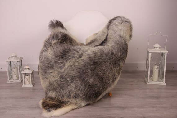 Real Sheepskin Rug Shaggy Rug Chair Cover Sheepskin Throw Sheep Skin Gray Brown Sheepskin Home Decor Rugs #8her33