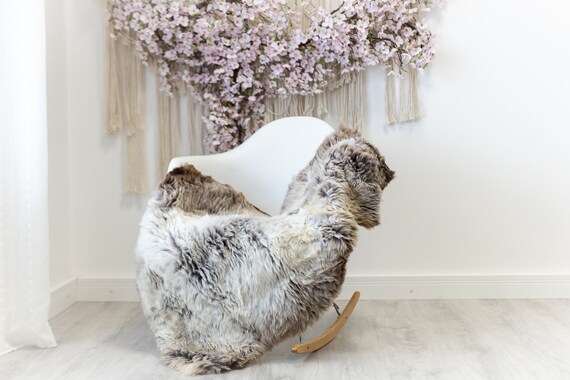 Real Sheepskin Rug Shaggy Rug Chair Cover Scandinavian Home Sheepskin Throw Sheep Skin Brown Gray Sheepskin Home Decor Rugs #herdwik119