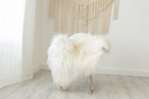 Real Icelandic Sheepskin Rug Scandinavian Decor Sofa Sheepskin throw Chair Cover Natural Sheep Skin Rugs White Ivory #Iceland373