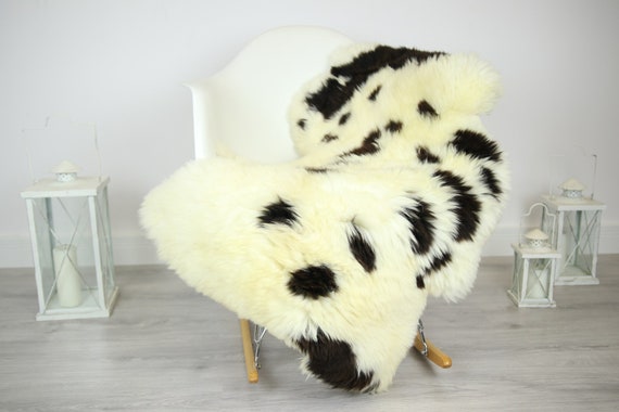 Sheepskin Rug | Real Sheepskin Rug | Shaggy Rug | Chair Cover | Sheepskin Throw | Brown Ivory Sheepskin | Home Decor | #JAC13