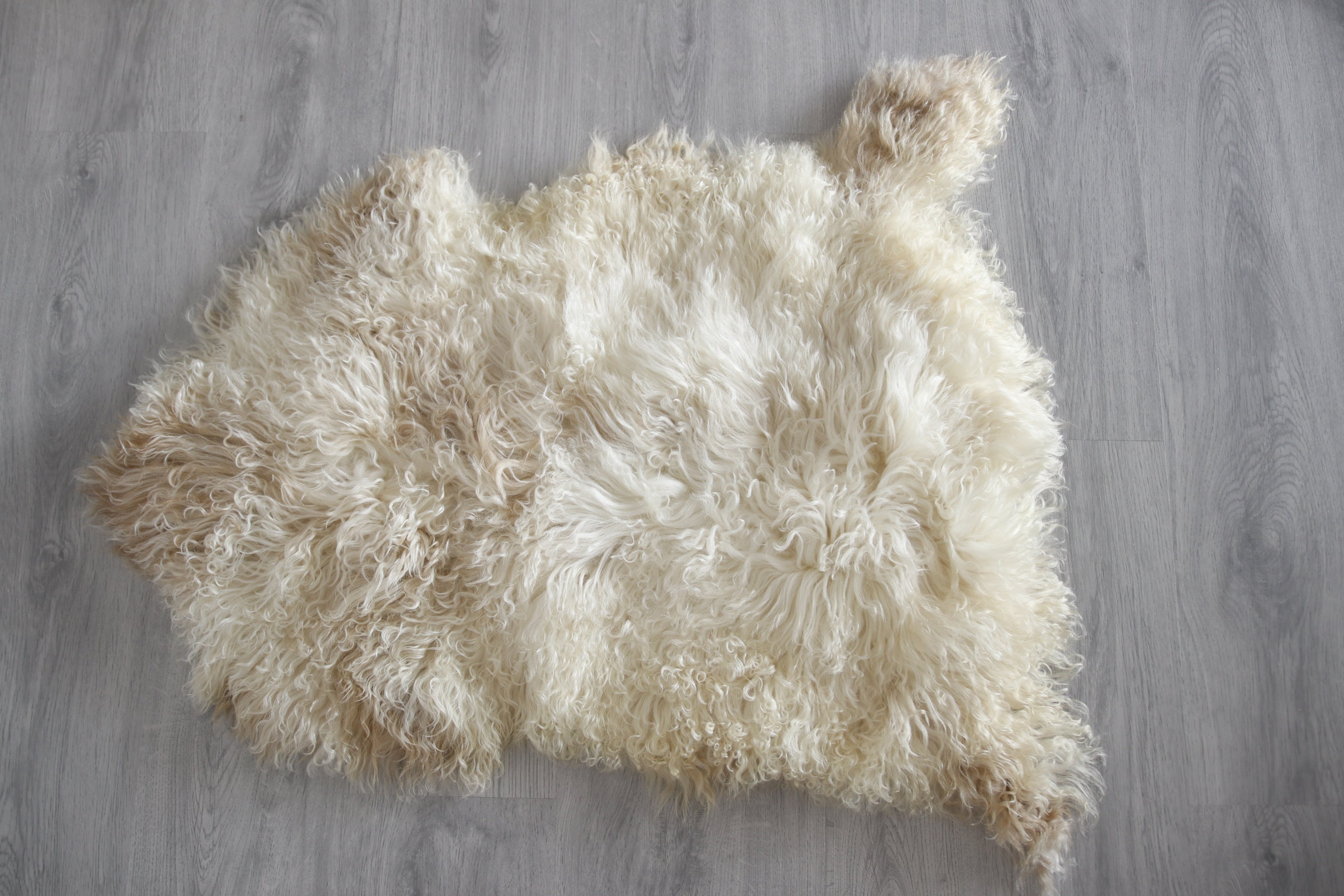Genuine Rare Tuscan Lamb Sheepskin Rug Curly Fur Rug Natural