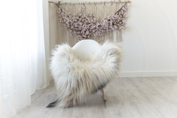 Real Icelandic Sheepskin Rug Scandinavian Home Decor Sofa Sheepskin throw Chair Cover Natural Sheep Skin Rugs Ivory Black #Iceland306