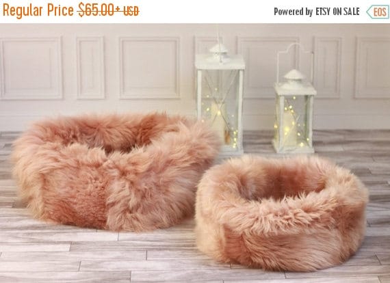 Sheepskin Cat bed | Cat cave | pet bed | Dog Bed | Pink Cat bed | pet furniture | Pink dog bed | Genuine Real Sheepskin |