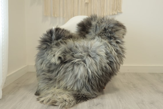 Real Sheepskin Rug Shaggy Rug Chair Cover Scandinavian Home Sheepskin Throw Sheep Skin Gray Brown Sheepskin Home Decor Rugs #herdwik346