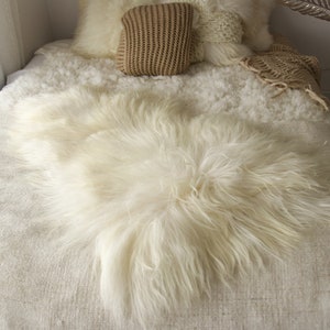 Creamy White Real Icelandic Sheepskin rug