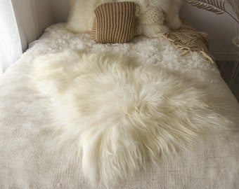 Creamy White Real Icelandic Sheepskin rug