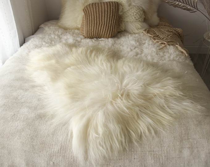Creamy White Real Icelandic Sheepskin rug