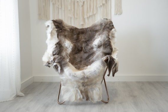 Reindeer Hide | Reindeer Rug | Reindeer Skin | Throw XXL EXTRA LARGE - Scandinavian Style Christmas Decor Brown White Hide #Reindeer82