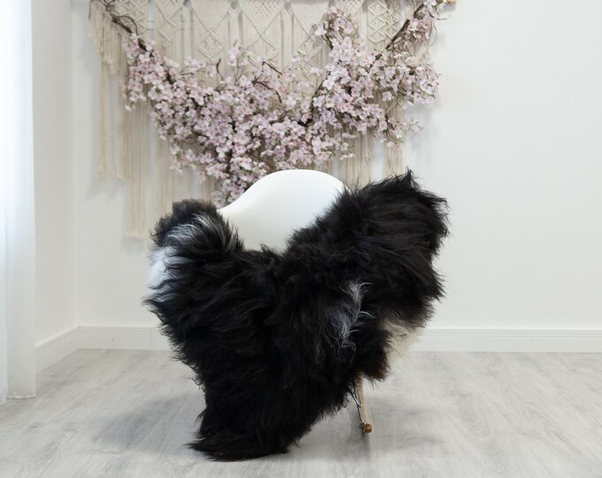 Real Icelandic Sheepskin Rug Scandinavian Decor Sofa Sheepskin throw Chair Cover Natural Sheep Skin Rugs Brown White #Iceland186