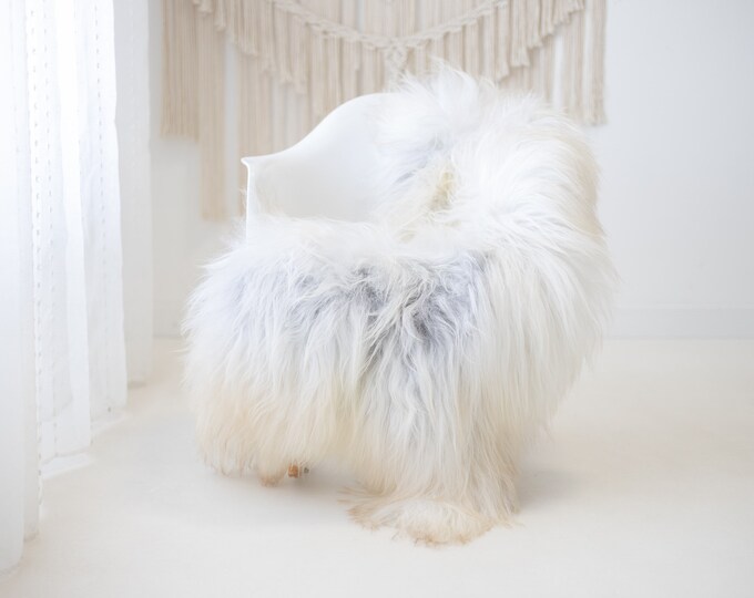 Real Icelandic Sheepskin Rug Scandinavian Decor Sofa Sheepskin throw Chair Cover Natural Sheep Skin Rugs Gray Ivory #Iceland1322