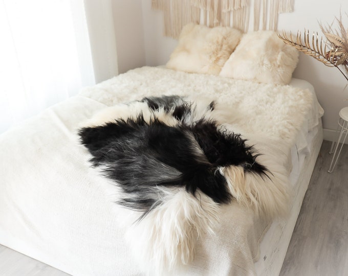 Patchwork Real Icelandic Sheepskin Rug Scandinavian Decor Sofa Sheepskin throw Chair Cover Natural Sheep Skin Rugs Gray Fur Rug #2patchwork8