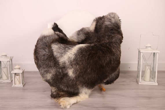 Real Sheepskin Rug Shaggy Rug Chair Cover Sheepskin Throw Sheep Skin Gray Brown Sheepskin Home Decor Rugs #8her13