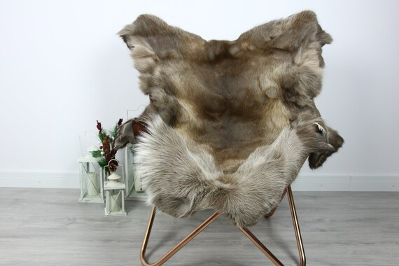 Reindeer Hide | Reindeer Rug | Reindeer Skin | Throw - Scandinavian Style #GRE1 135x110 | Christmas Decor |