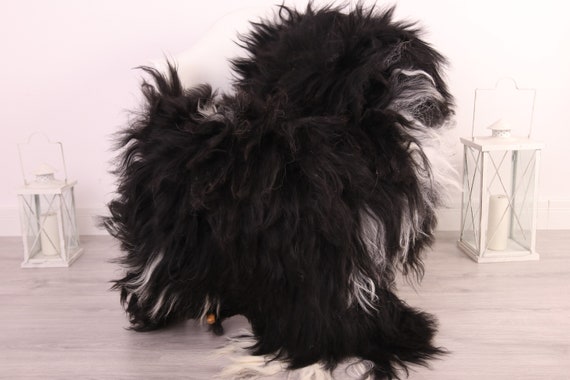 Real Icelandic Sheepskin Rug Scandinavian Decor Sofa Sheepskin throw Chair Cover Natural Sheep Skin Rugs Black Blanket Fur Rug #kefisl6