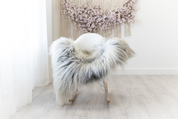 Real Icelandic Sheepskin Rug Scandinavian Home Decor Sofa Sheepskin throw Chair Cover Natural Sheep Skin Rugs White Gray #Iceland302