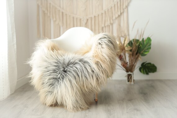 Real Icelandic Sheepskin Rug Scandinavian Decor Sofa Sheepskin throw Chair Cover Natural Sheep Skin Rugs Ivory Gray Fur Rug #Urisl22