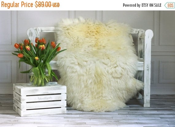 ON SALE Creamy White Giant XXXL Sheepskin Rug, Sheepskin Throw, Cosy <3