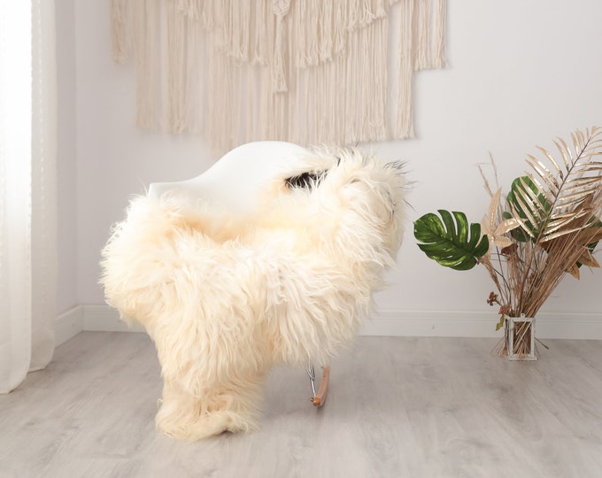Real Icelandic Sheepskin Rug Scandinavian Decor Sofa Sheepskin throw Chair Cover Natural Sheep Skin Rugs Blanket Ivory Brown #Mimisl8