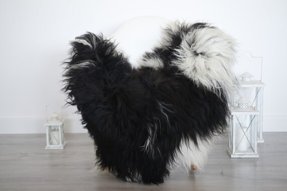 Real Icelandic Sheepskin Rug Scandinavian Decor Sofa Sheepskin throw Chair Cover Natural Sheep Skin Rugs Black Blanket Fur Rug #isleb21