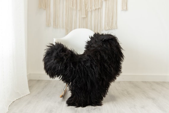 Real Icelandic Sheepskin Rug Scandinavian Home Decor Sofa Sheepskin throw Chair Cover Natural Sheep Skin Rugs Brown Black #Iceland490
