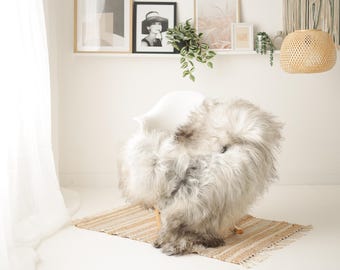 Real Icelandic Sheepskin Rug Scandinavian Decor Sofa Sheepskin throw Chair Cover Natural Sheep Skin Rugs Gray Brown #Iceland1602