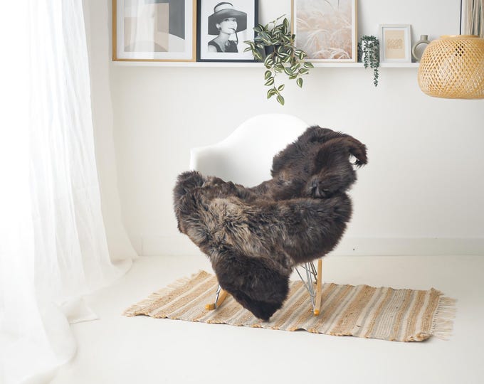 Real Sheepskin Rug Shaggy Rug Chair Cover Scandinavian Home Sheepskin Throw Sheep Skin Brown Sheepskin Home Decor Rugs #Mher189