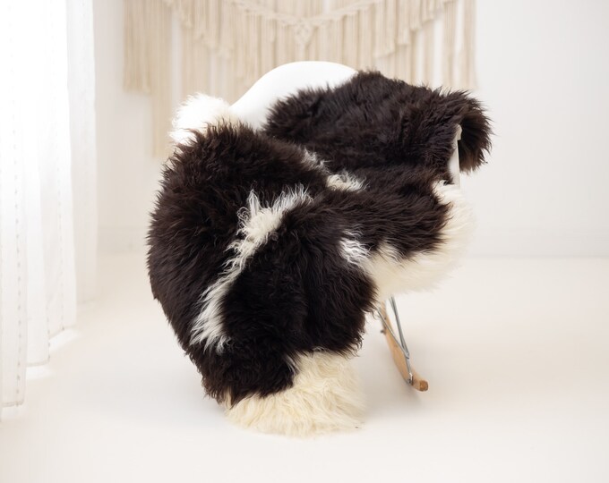 Real Sheepskin Rug Shaggy Rug Chair Cover Scandinavian Home Sheepskin Throw Sheep Skin Sheepskin Brown Ivory Rug #herdwik829