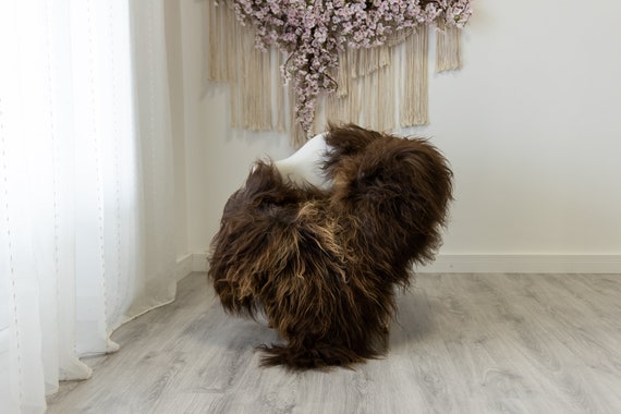 Real Icelandic Sheepskin Rug Scandinavian Home Decor Sofa Sheepskin throw Chair Cover Natural Sheep Skin Rugs Brown #Iceland328