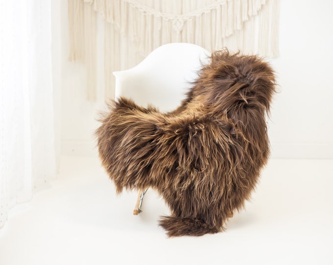 Real Icelandic Sheepskin Rug Scandinavian Decor Sofa Sheepskin throw Chair Cover Natural Sheep Skin Rugs Brown #Iceland1466